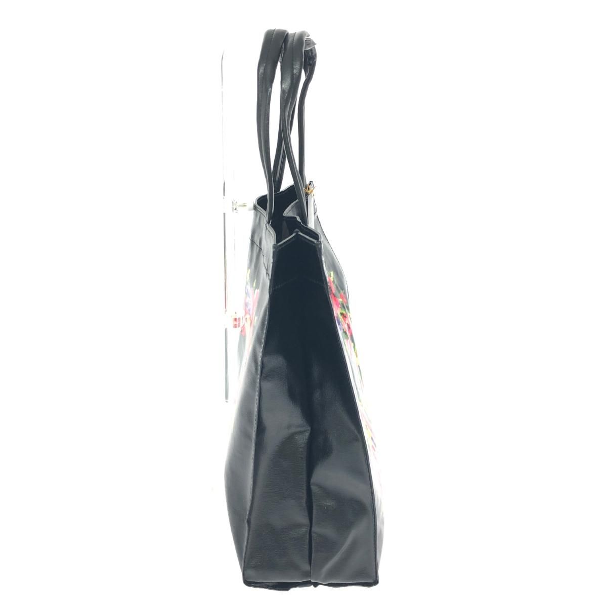 FEILER フェイラー トートバッグ 花柄/PVC ブラック レディース