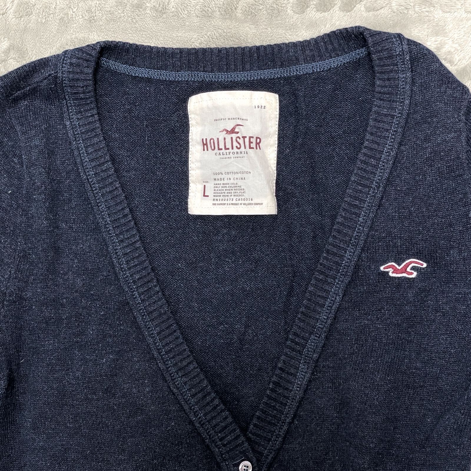 特価セール】 HOLLISTER Vネック カーディガン L レディース 綿100％ 7 