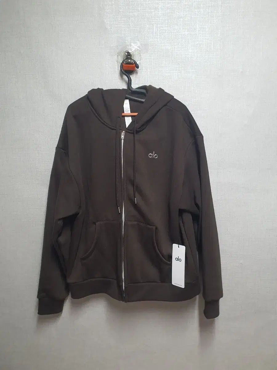 アロ alo ブラウン フード ジップアップ 新品 L オーバーサイズ 【公式