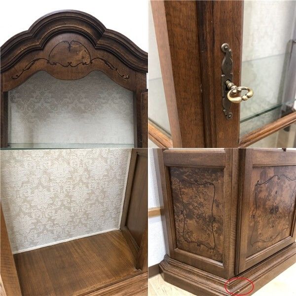 ss8476 【中古】 ガラスキャビネット 象嵌細工 ショーケース キュリオ 