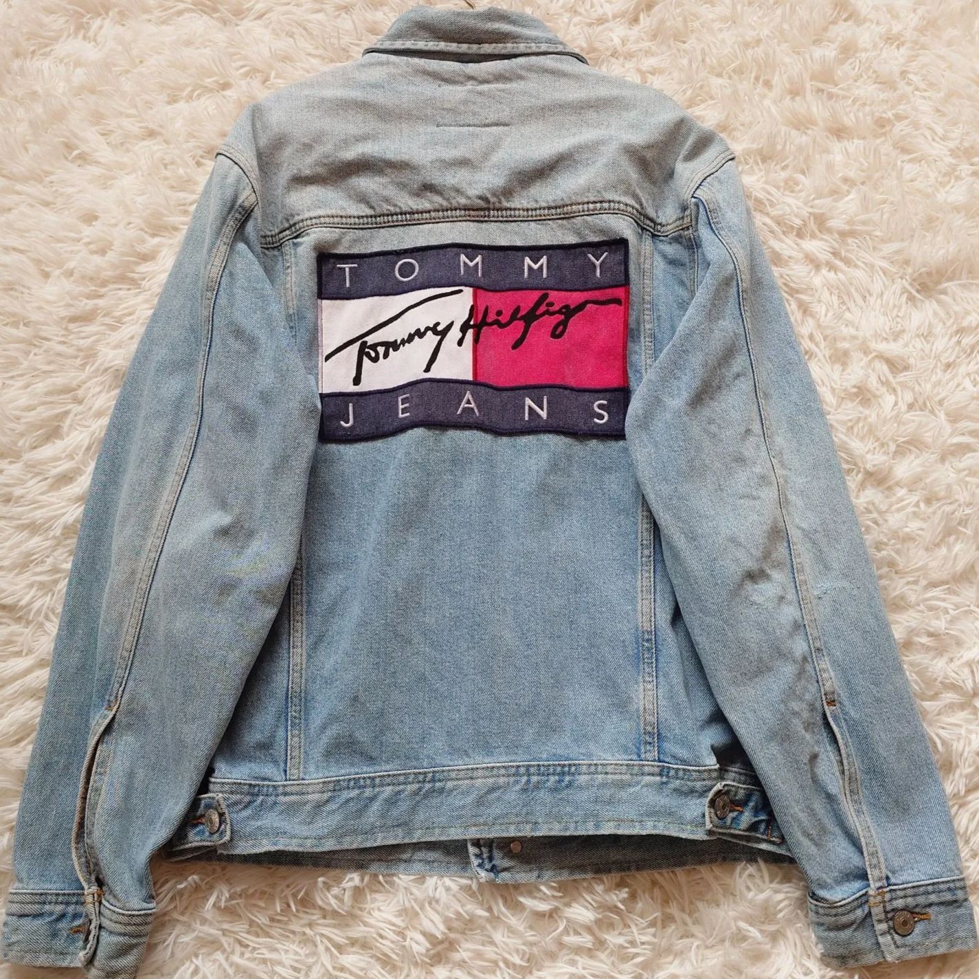 トミージーンズ TOMMY デニムジャケット Gジャン フラッグ 刺繍ロゴ 
