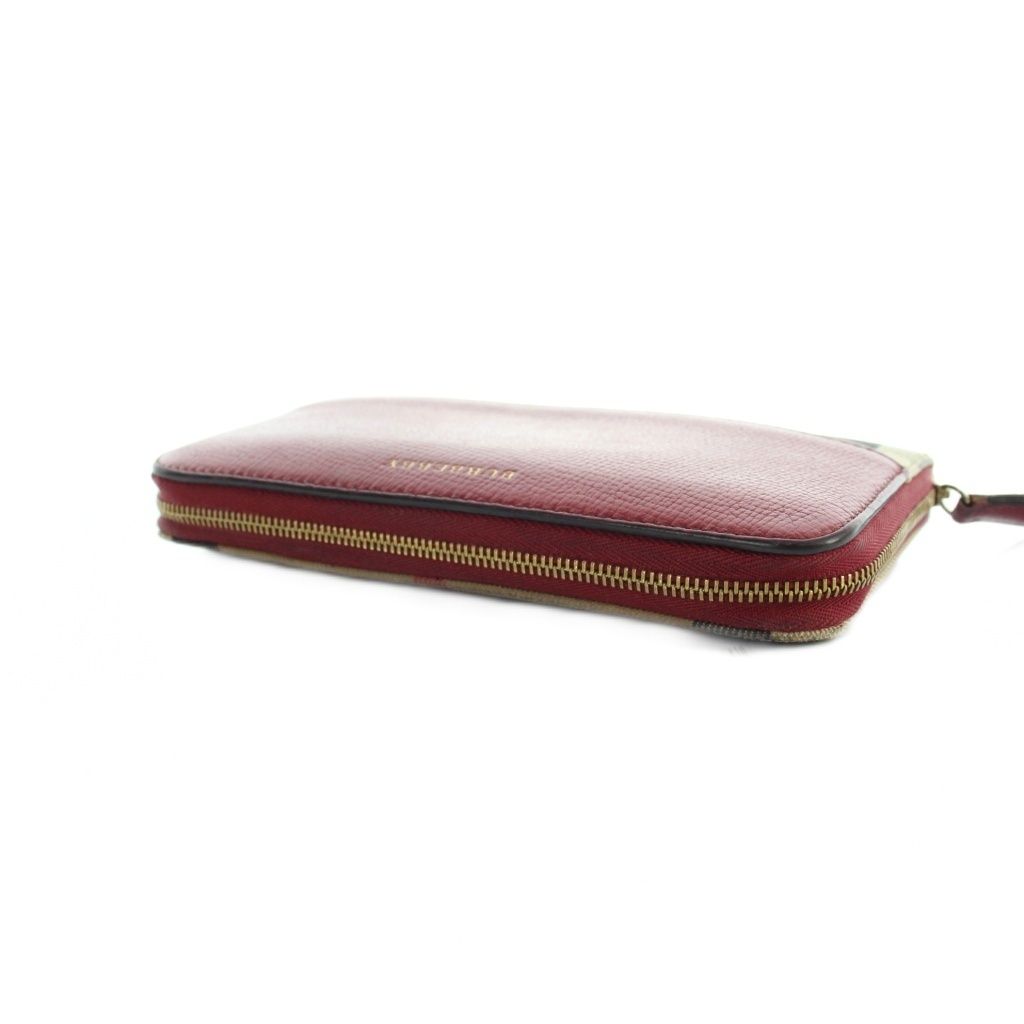 極美品】BURBERRY 長財布 ノバチェック レッド エンベロープ型 【公式