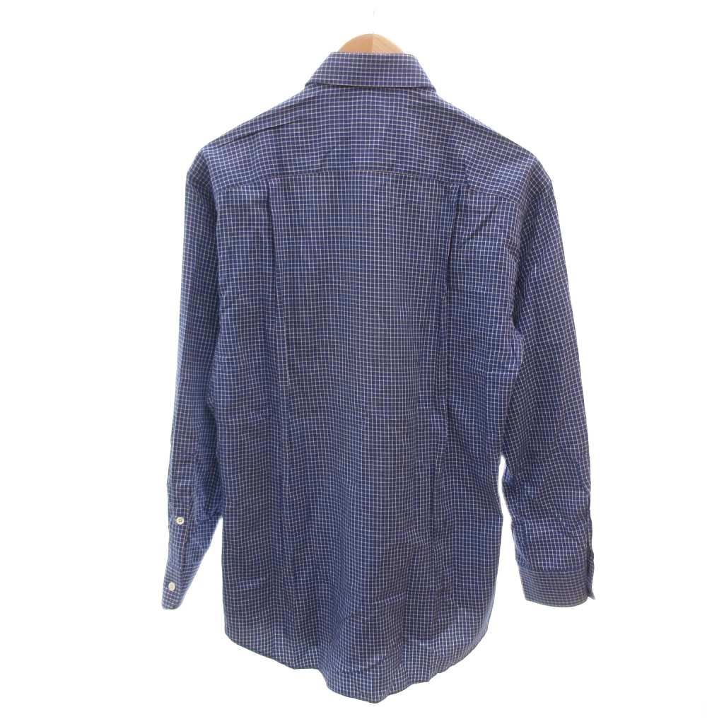 グッチ GUCCI チェックシャツ 長袖 38/15 青 ブルー 白 ホワイト グッチ GUCCI チェックシャツ 長袖 38/15 青 ブルー 白 ホワイト