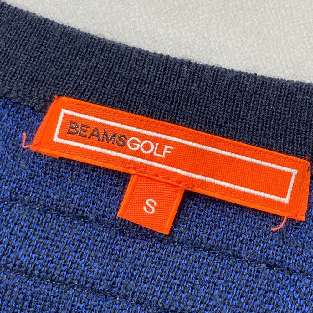 サイズ：S BEAMS GOLF ビームスゴルフ  ウール混 ニットベスト チェック柄 ネイビー系 [240101414323] ゴルフウェア レディース ストスト サイズ：S BEAMS GOLF ビームスゴルフ ウール混 ニットベスト チェック