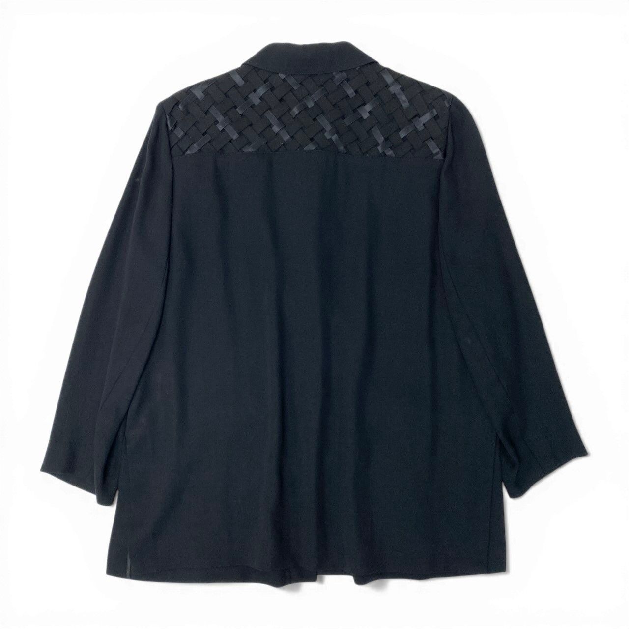 84c27 GLAMOUR by GIVENCHY ジバンシィ ロングシャツ チュニック丈 ウールブレンド ロングスリーブシャツ 薄手 レディース 女性服 サイズ44 ブラックu02t 84c27 GLAMOUR by GIVENCHY ジバンシィ ロングシャツ チュニック丈