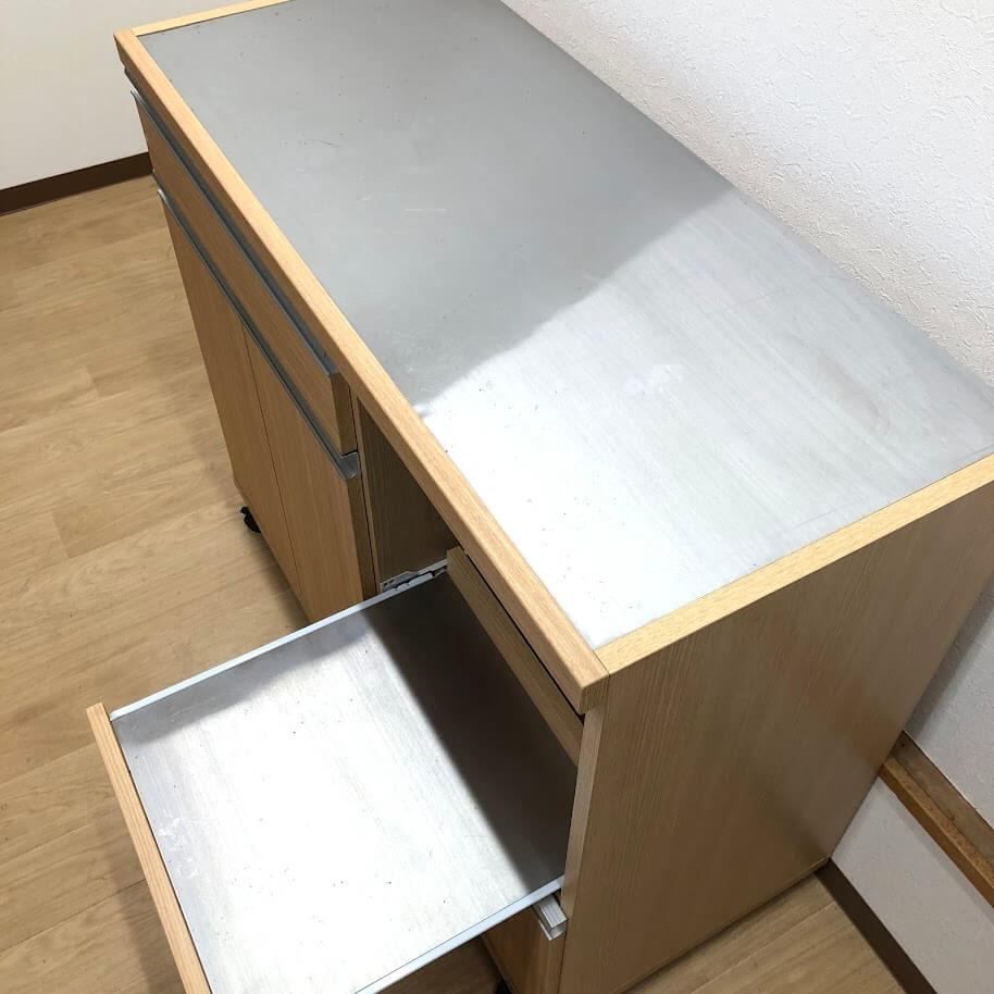 ss8481 【中古】 フナモコ キッチンカウンター 幅102.5cm キャスター 