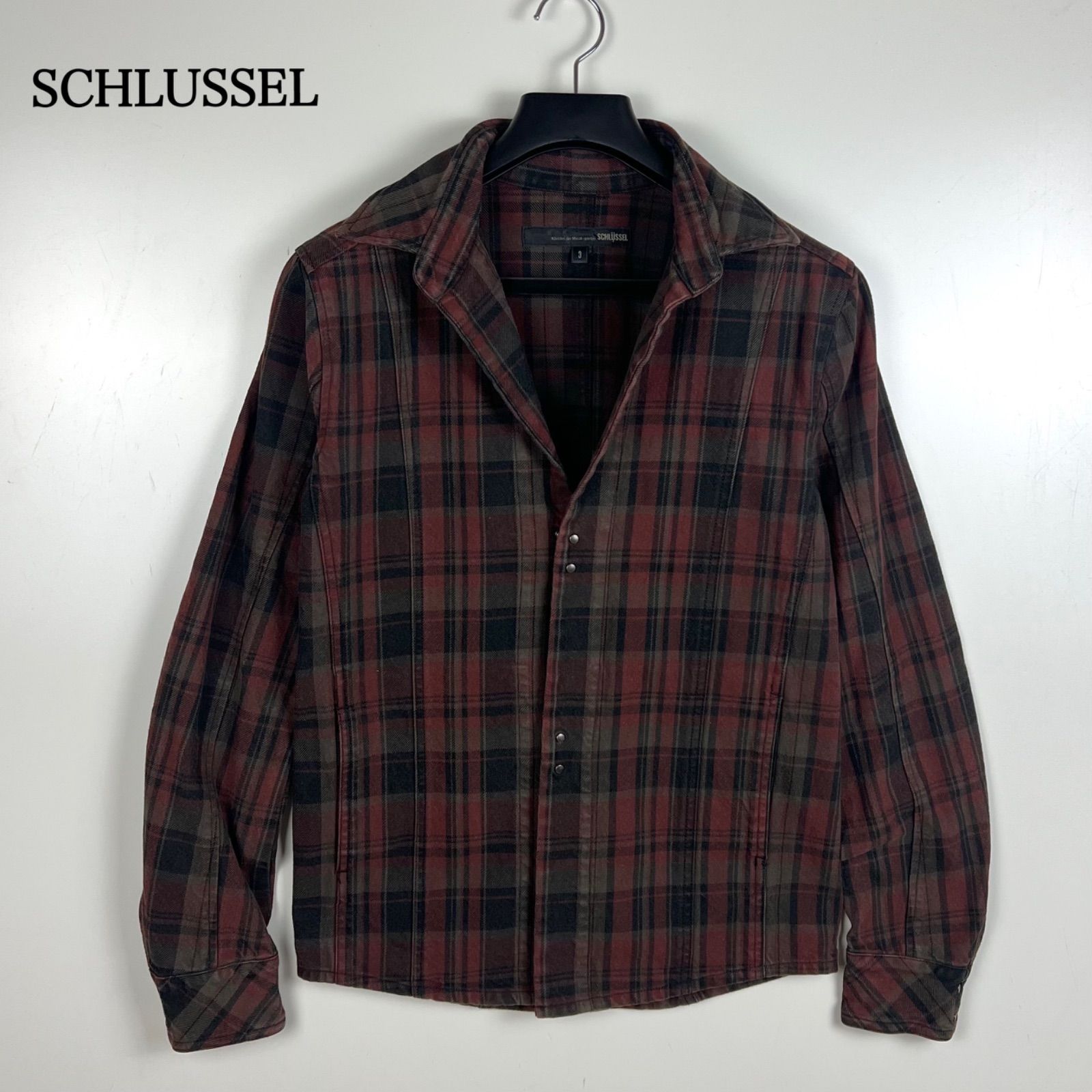 SCHLUSSEL y2k archive plaid hook jacket 3 L シュリセル コットン 