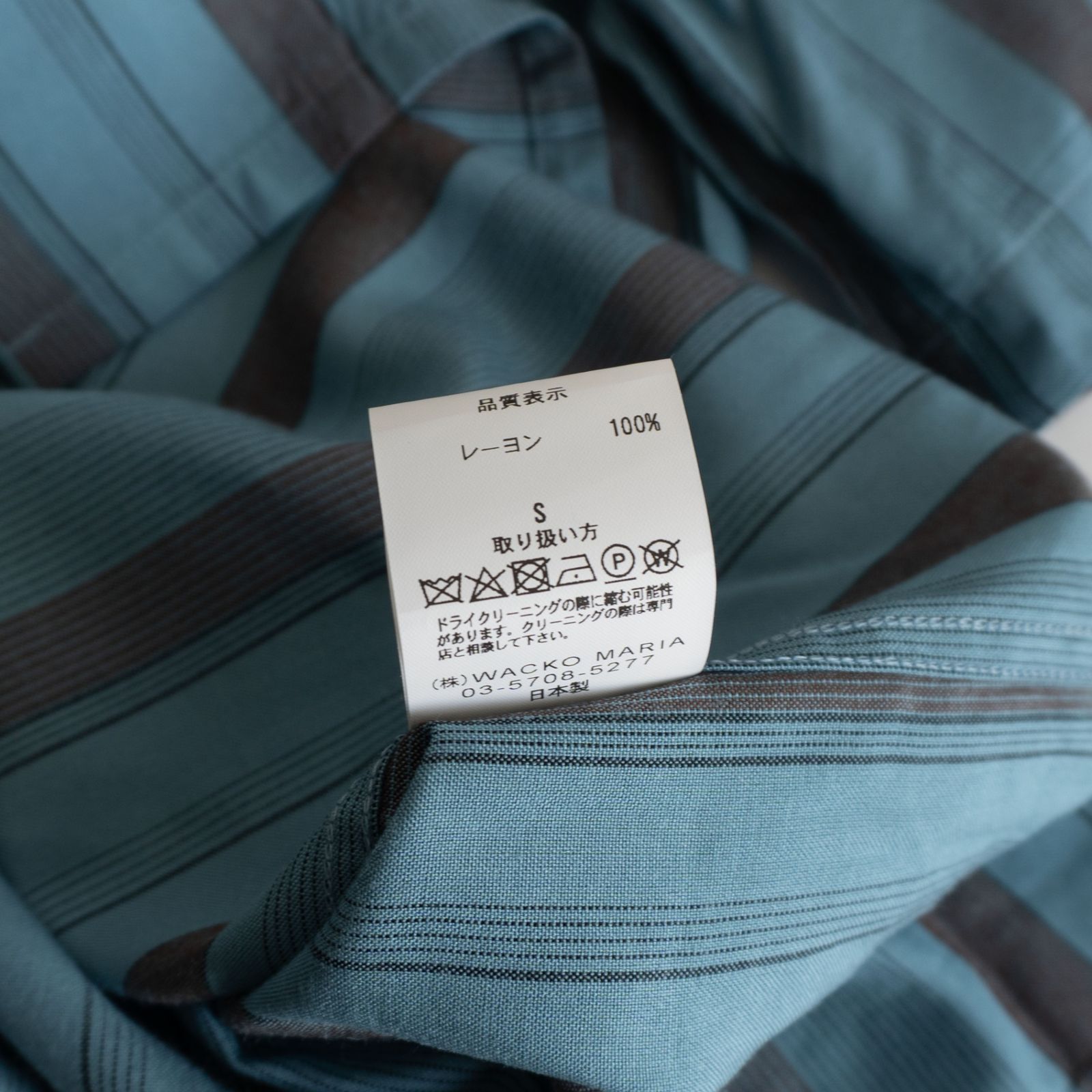 タグ付き未使用品】WACKO MARIA【STRIPED OPEN COLLAR SHIRT オープン