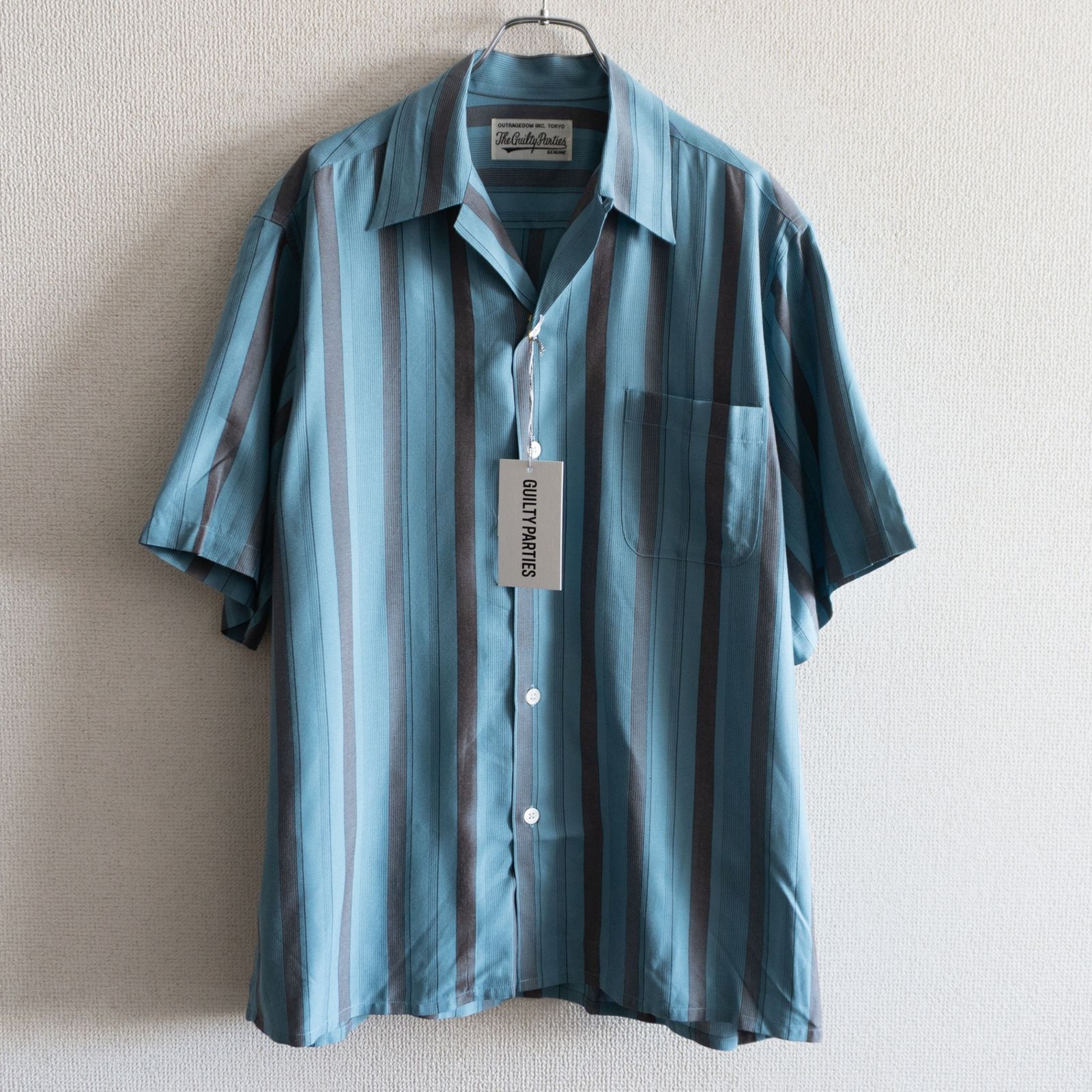タグ付き未使用品】WACKO MARIA【STRIPED OPEN COLLAR SHIRT オープン