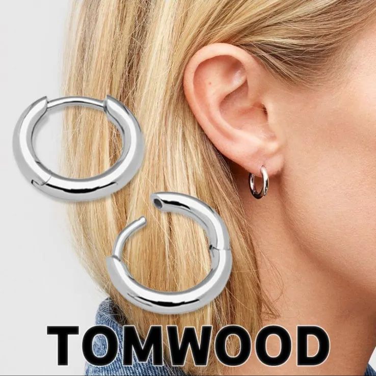 TOMWOOD 925スターリングシルバー フープピアス 新品 訳あり 特価