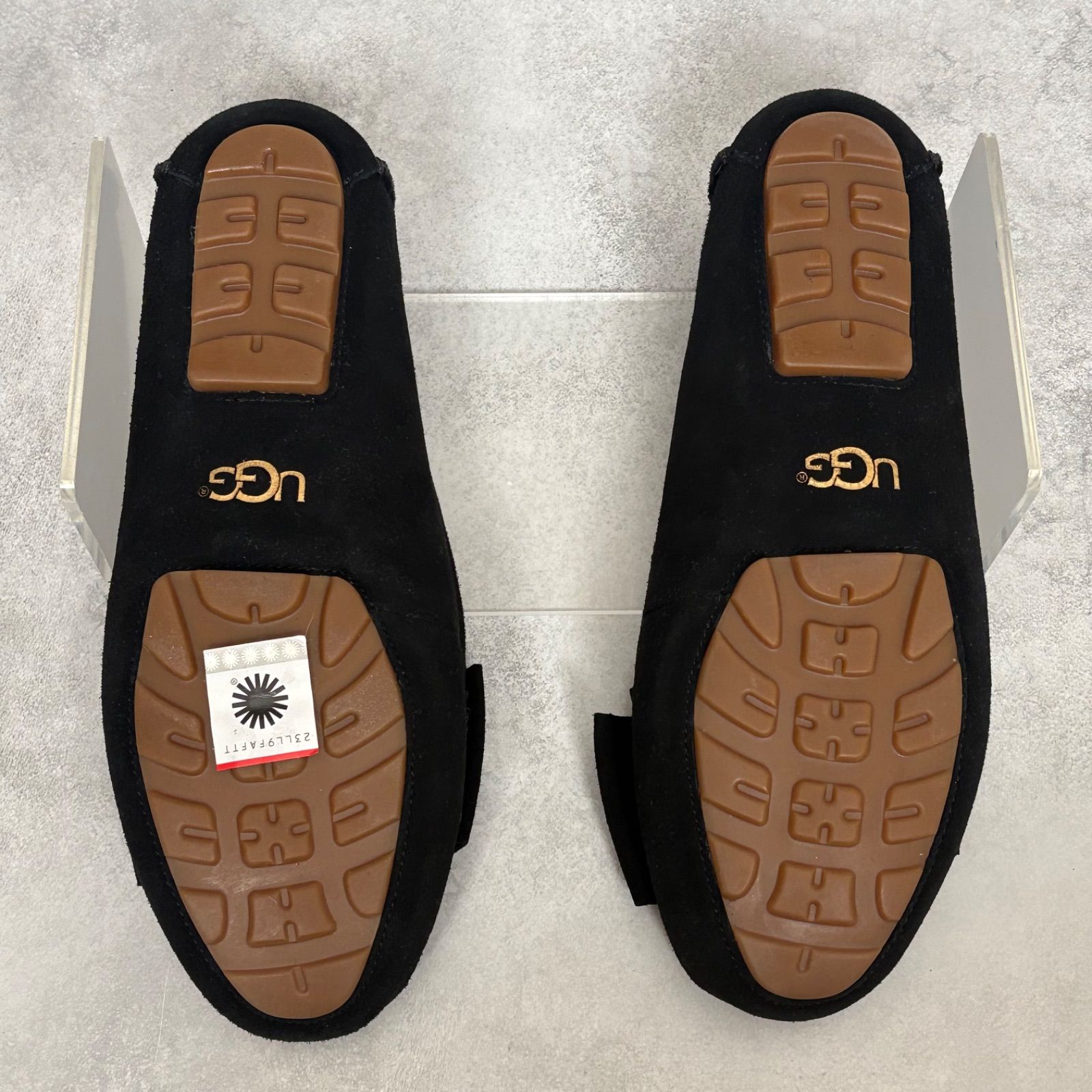 美品★UGG ブラック スエード モカシン ラメ 24cm リボン 極美品】UGG アグ Seabrook シーブルック リボン モカシン