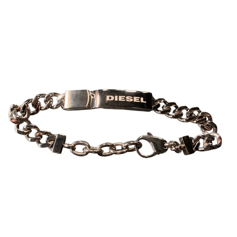 ♪4083 DIESEL (ディーゼル) Logo Plate Chain Bracelet ロゴプレート