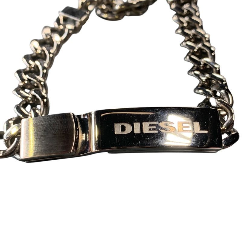 ♪4083 DIESEL (ディーゼル) Logo Plate Chain Bracelet ロゴプレート