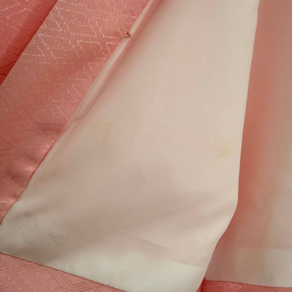 男紋付 男着物 紋付 ポリエステル 羽織 長着 裄74cm 2L size ピンク