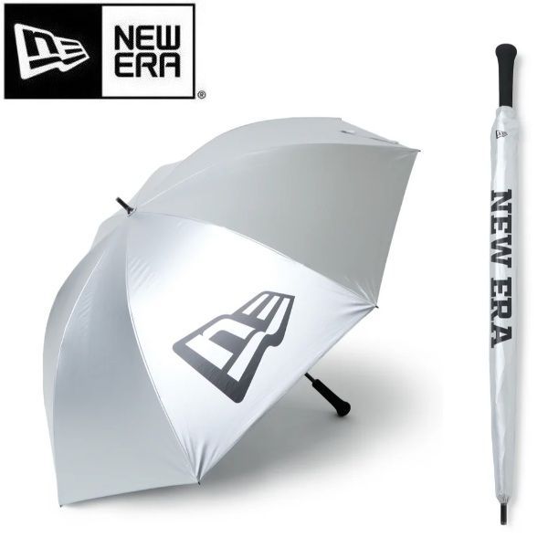 ニューエラ ゴルフ 傘 アンブレラ フラッグロゴ シルバー NEW ERA (14747157)