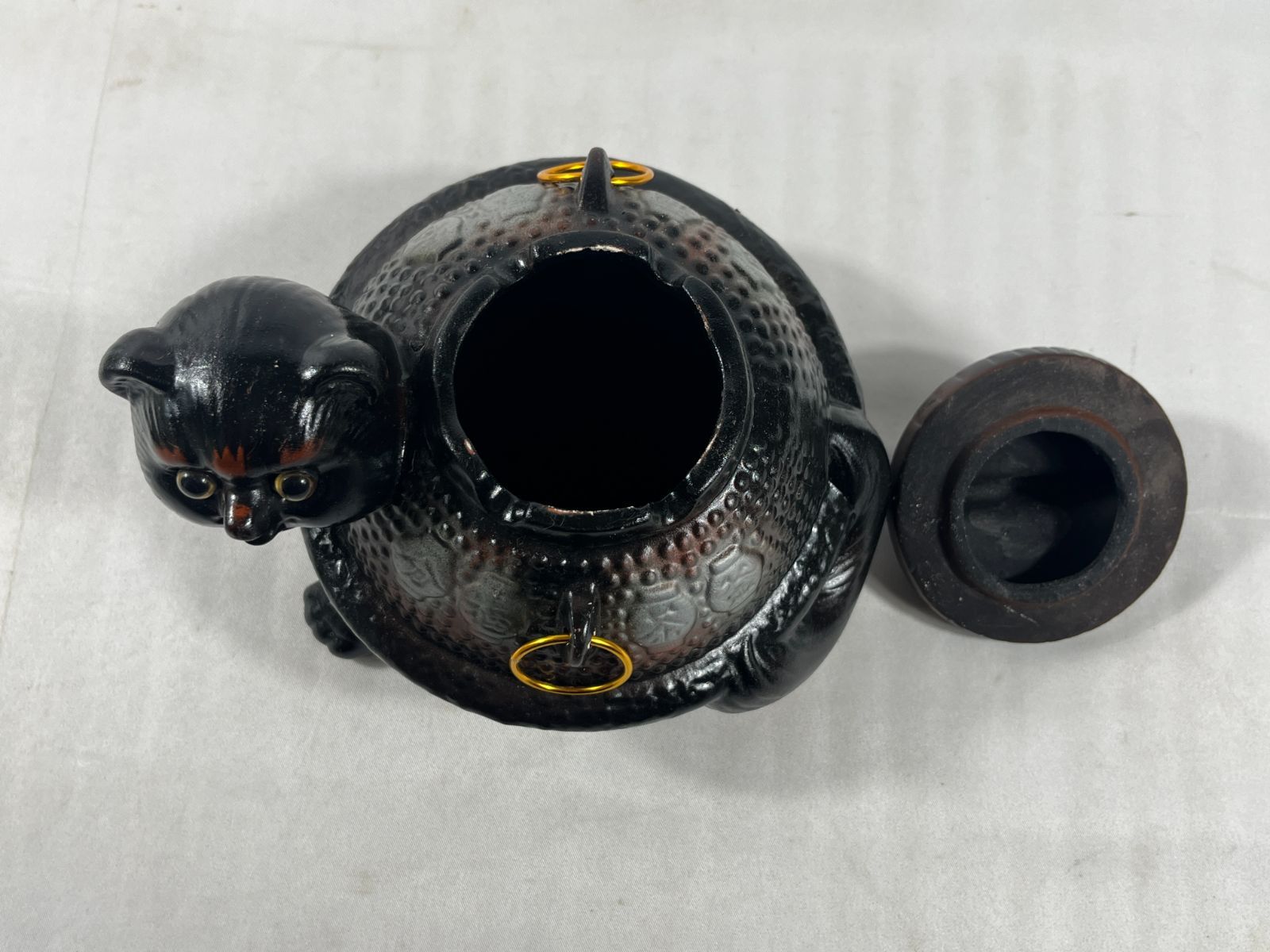 分福茶釜 オブジェ 置物 茶釜 たぬき 狸 インテリア アンティーク風