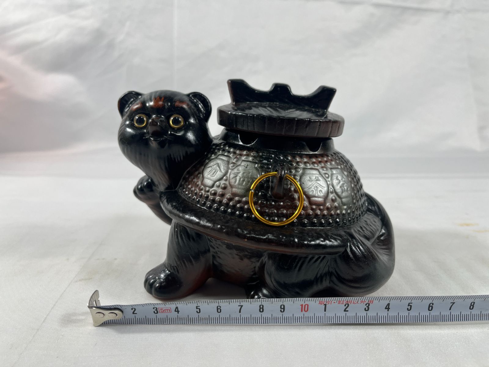 分福茶釜 オブジェ 置物 茶釜 たぬき 狸 インテリア アンティーク風