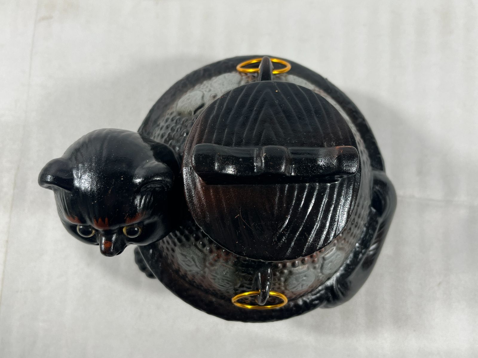 分福茶釜 オブジェ 置物 茶釜 たぬき 狸 インテリア アンティーク風