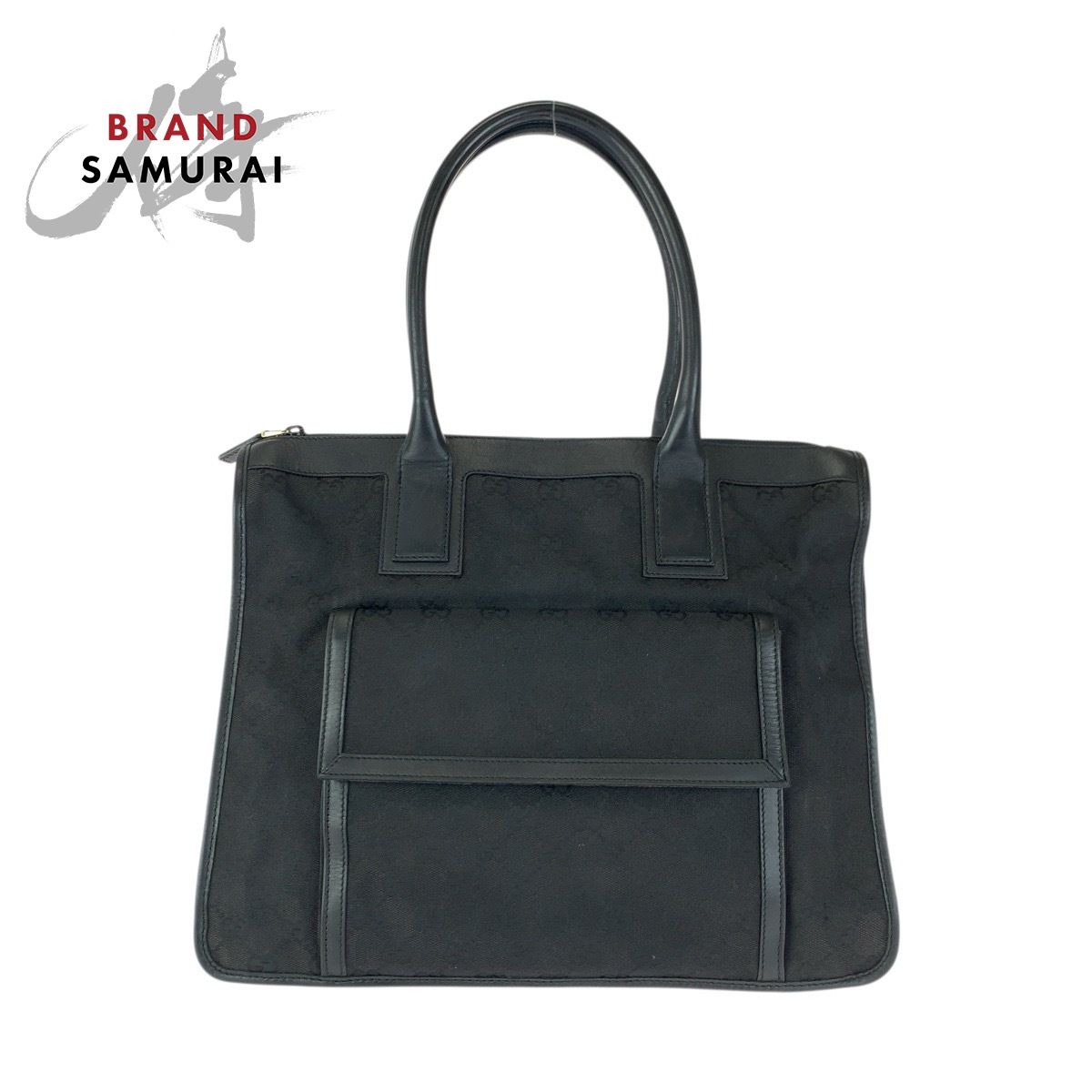 美品 GUCCI グッチ ブラック 黒 シルバー金具 GGキャンバス/レザー 000 