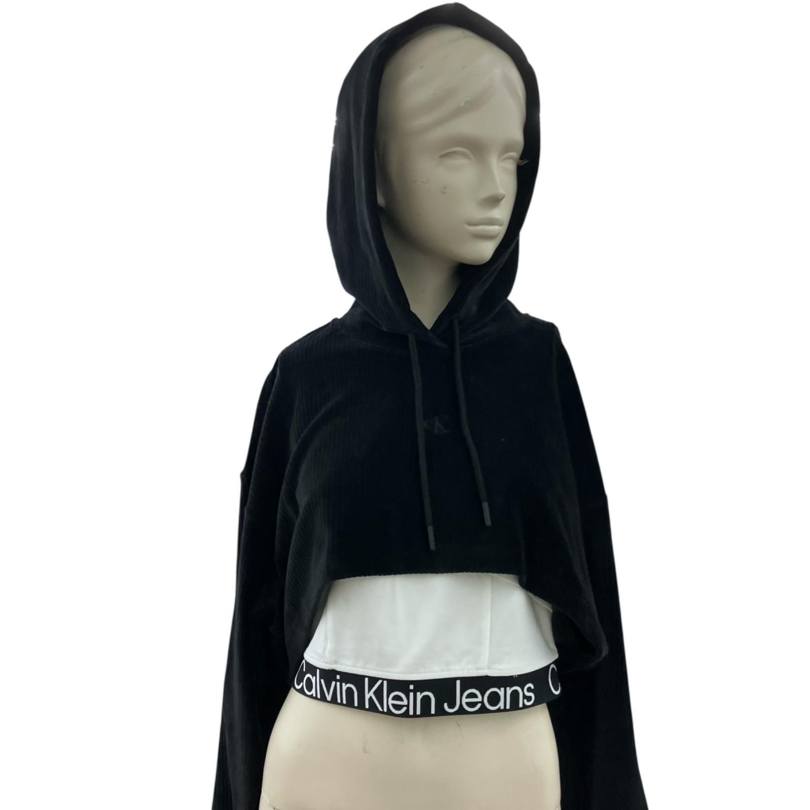 186000 現状品 1191 カルバンクライン 23AW Two-In-One Velvet Hoodie 