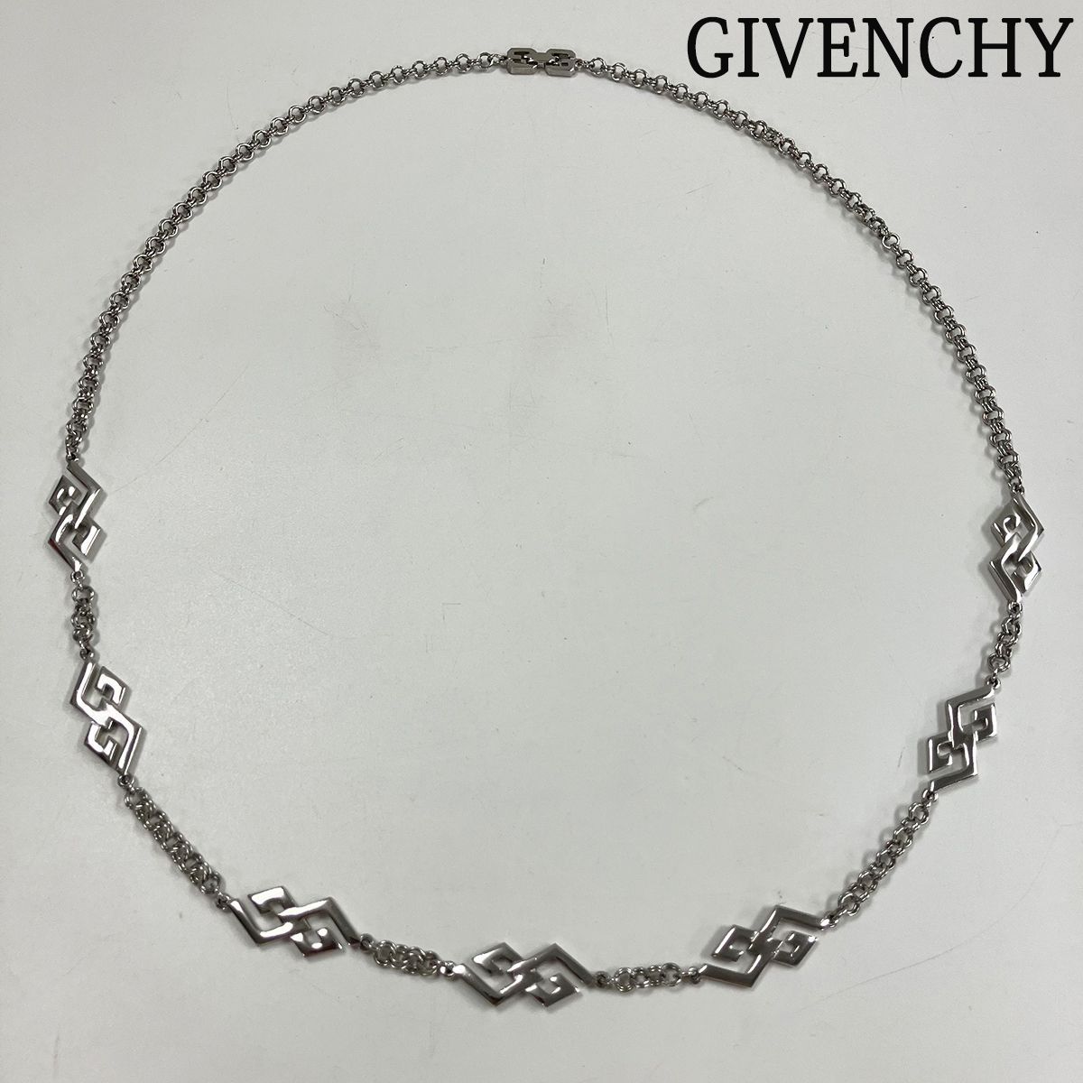 GIVENCHY ジバンシー Gロゴ ロングネックレス シルバー - メルカリ