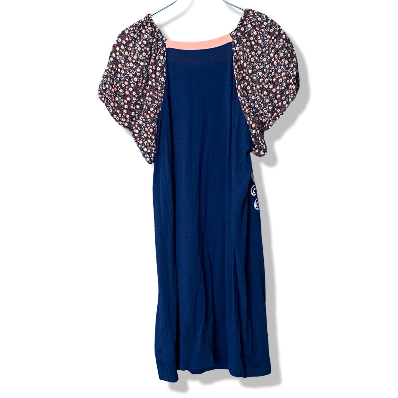 TSUMORI CHISATO ツモリチサト ウール シルク ワンピース 2 M ネイビー