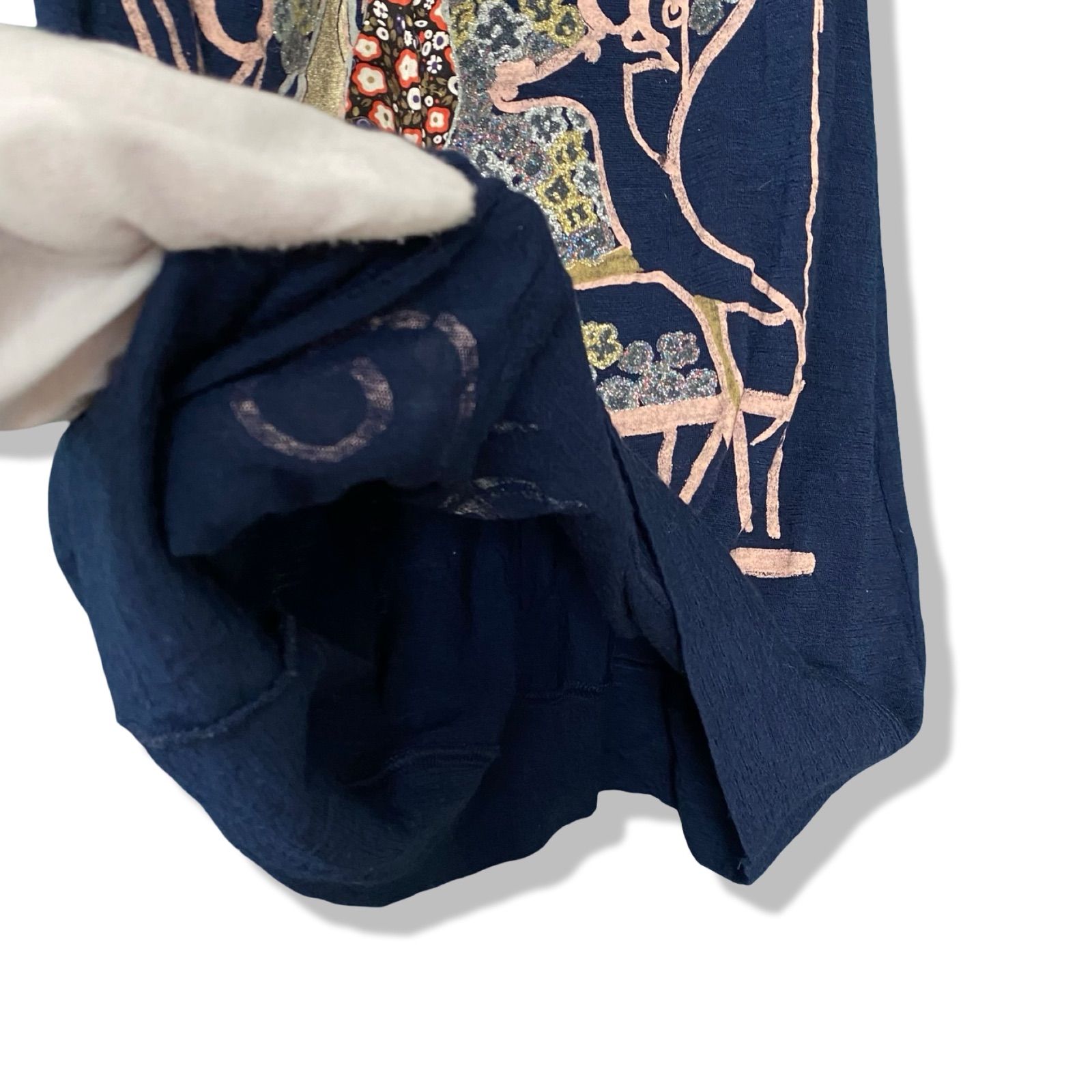 TSUMORI CHISATO ツモリチサト ウール シルク ワンピース 2 M ネイビー