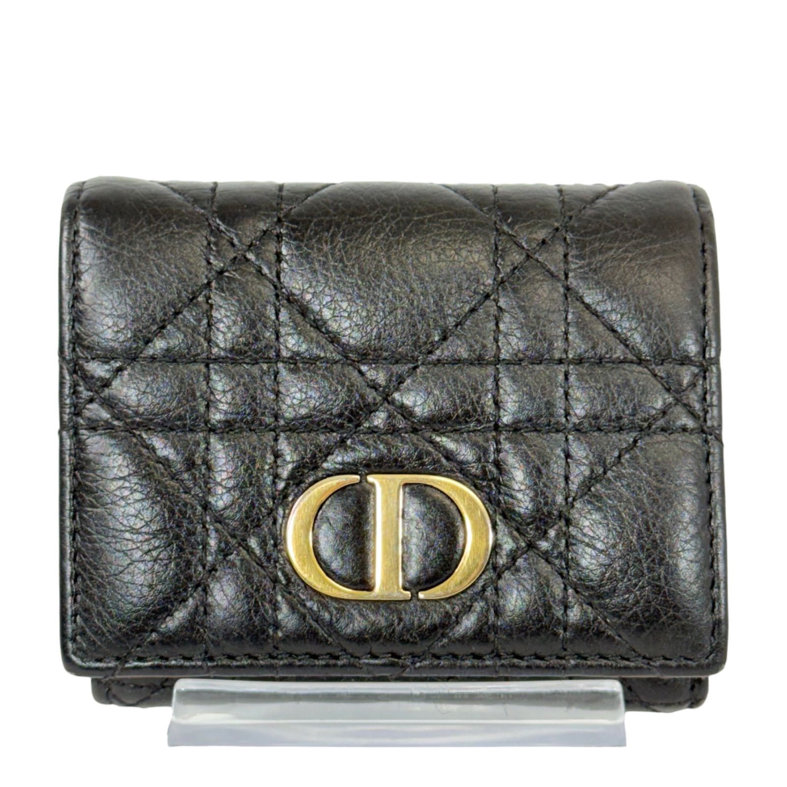 美品】Dior ディオール カロ カナージュ コンパクト Wホック 三つ折り 