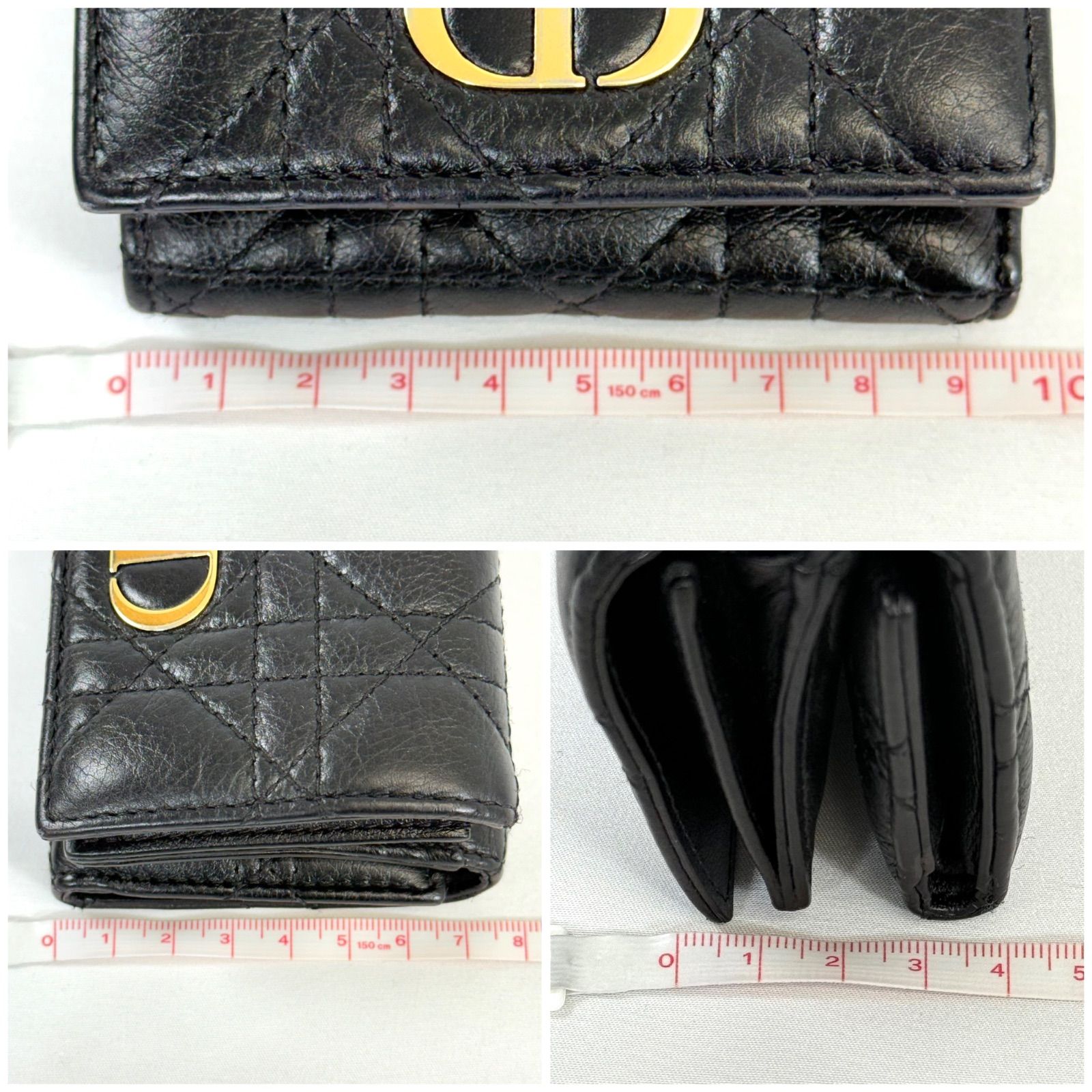 美品】Dior ディオール カロ カナージュ コンパクト Wホック 三つ折り 