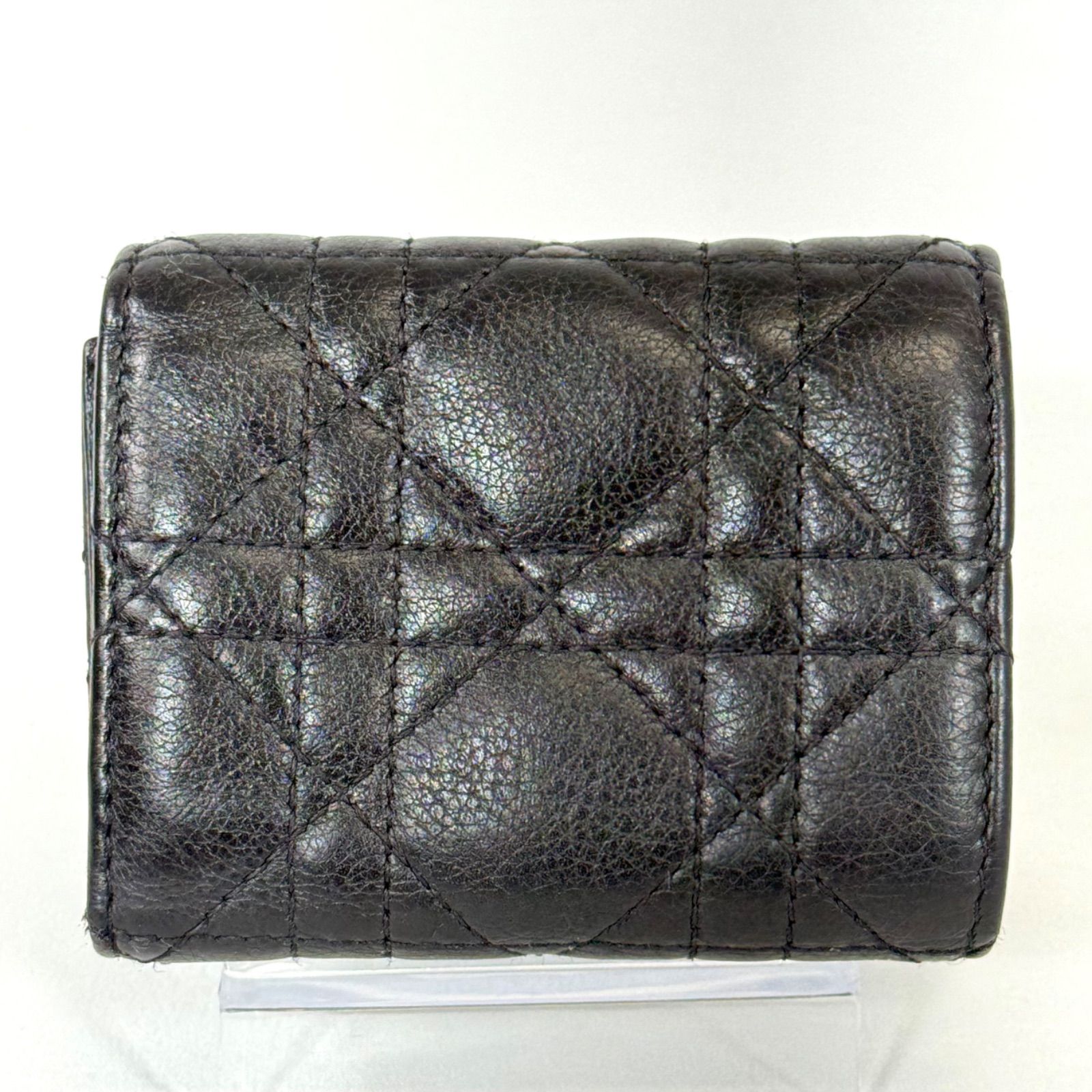 美品】Dior ディオール カロ カナージュ コンパクト Wホック 三つ折り 