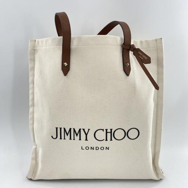 中古】JIMMY CHOO ロゴトートバッグ アイボリー ジミーチュウ[10 中古】JIMMY CHOO ロゴトートバッグ アイボリー ジミーチュウ[10