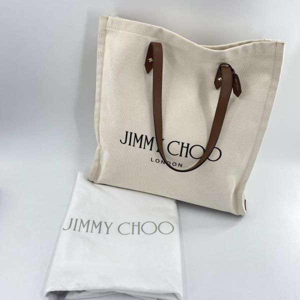 【中古】JIMMY CHOO ロゴトートバッグ アイボリー ジミーチュウ[10][240010514069] 中古】JIMMY CHOO ロゴトートバッグ アイボリー ジミーチュウ[10