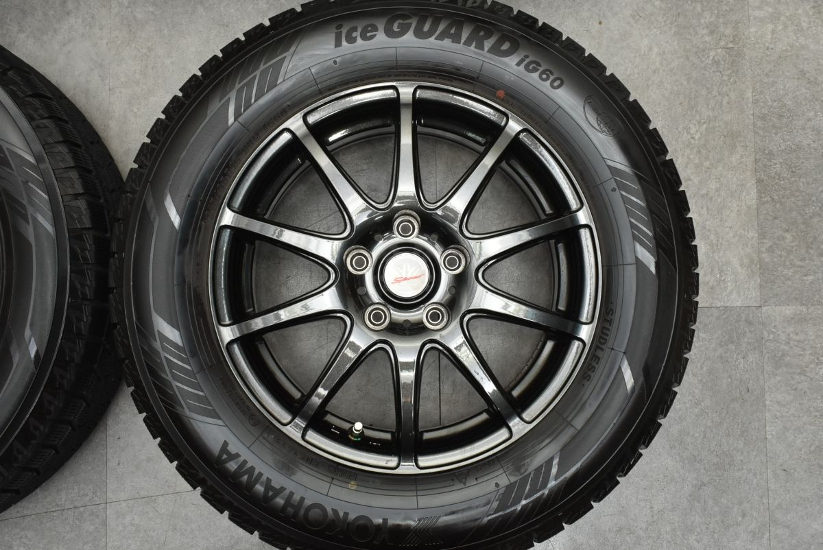 バリ溝】ロクサー ニスポーツ 16in 6.5J +38 PCD114.3 ヨコハマ アイス