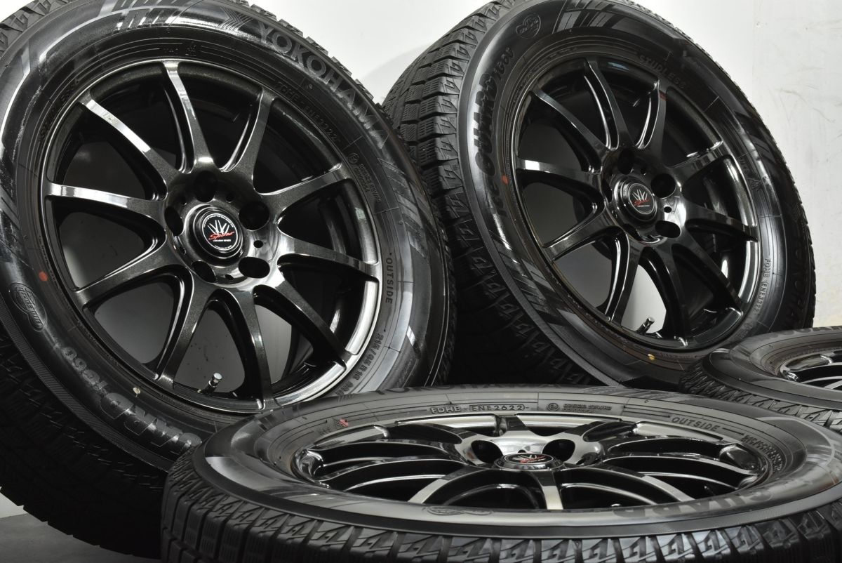 バリ溝】ロクサー ニスポーツ 16in 6.5J +38 PCD114.3 ヨコハマ アイス