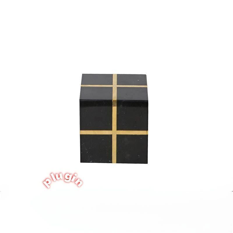 2026年新ヨーロピアンスタイルシンプルクリエイティブ大理石象嵌銅線正方形幾何学装飾品リビングルーム玄関コーヒーテーブルホ