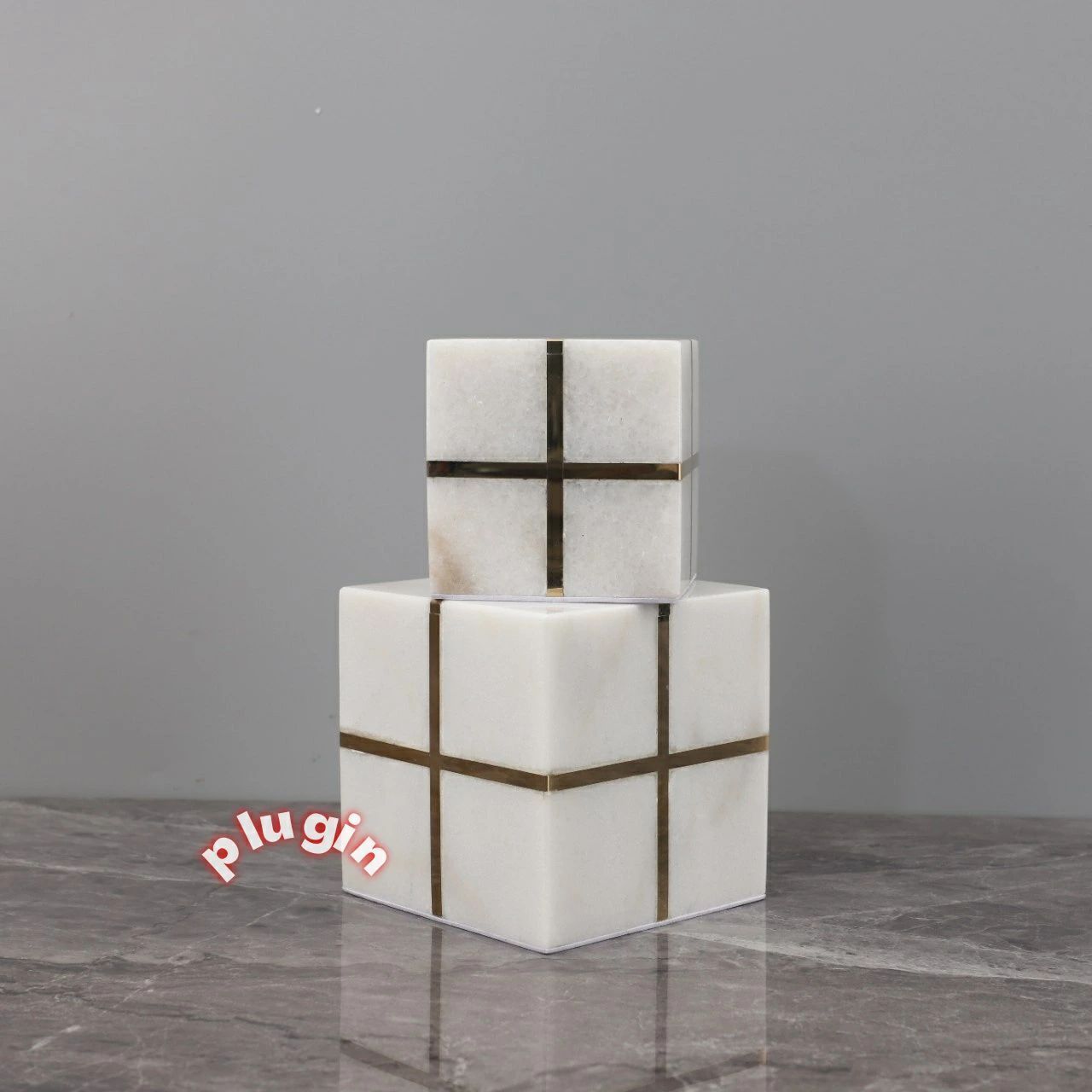  送料無料 2026年新ヨーロピアンスタイルシンプルクリエイティブ大理石象嵌銅線正方形幾何学装飾品リビングルーム玄関コーヒーテーブルホ ミニチュア家具 置物 インテリア小物