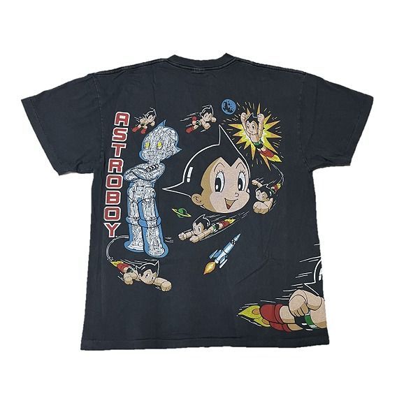 ASTRO BOY / 鉄腕アトム Tシャツ 手塚治虫 映画T アニメT XL 黒 総柄