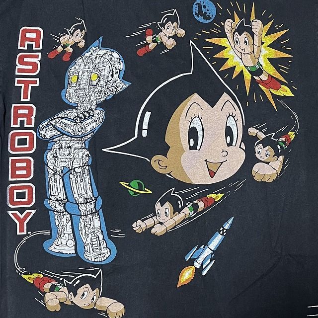 ASTRO BOY / 鉄腕アトム Tシャツ 手塚治虫 映画T アニメT XL 黒 総柄