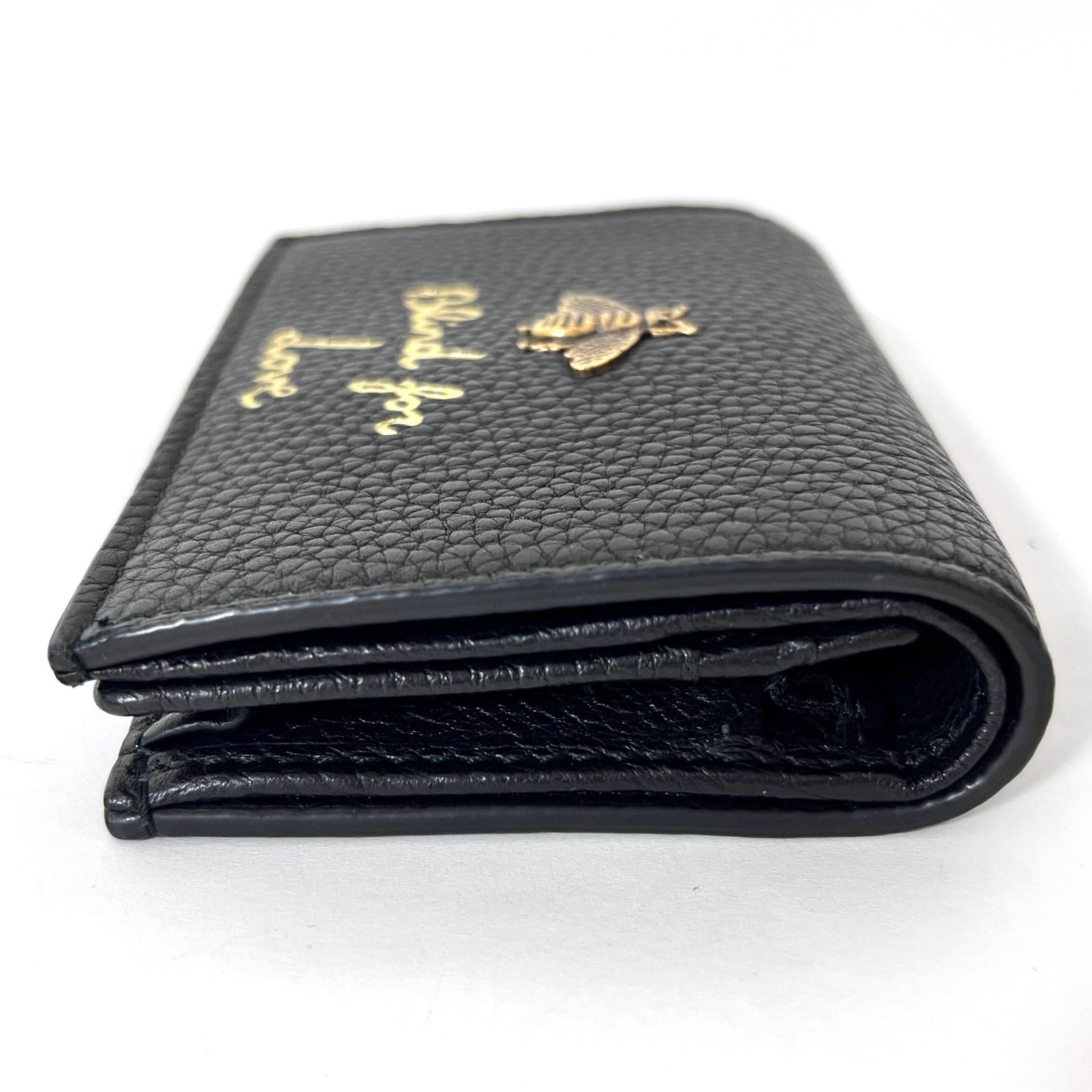 ひなちゅう！超美品✨ GUCCI 二つ折り財布 黒 レザー 蜂 アニマリエ SD6629 新品未使用！ GUCCI グッチ アニマリエ Bee ビー 蜂 ハチ