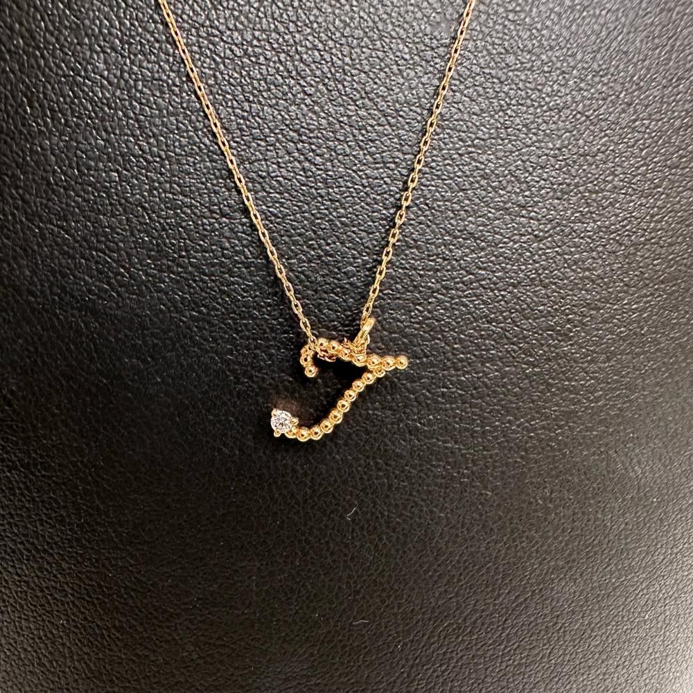 ダイヤモンド 0.02ct ネックレス K18PGピンクゴールド 18金 1.2g 40cm 
