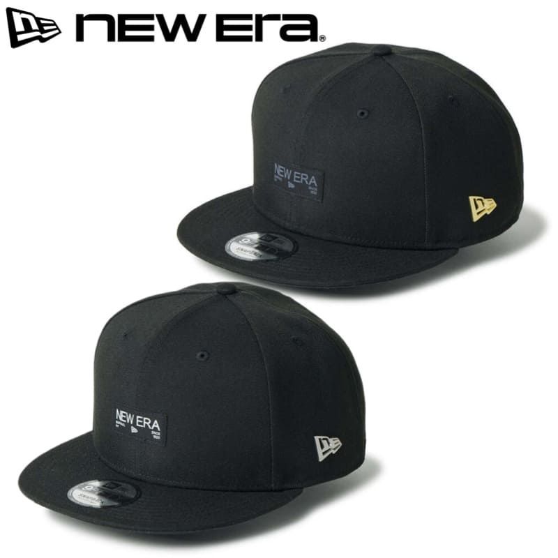 Brand New Era Genuine New Era Cap Cap Hat 9FIFTY Metal Flag Woven Label Straight Cap Flat Visor Mens Womens Black Black Gold Gold Silver 14744815 14744816 M/L