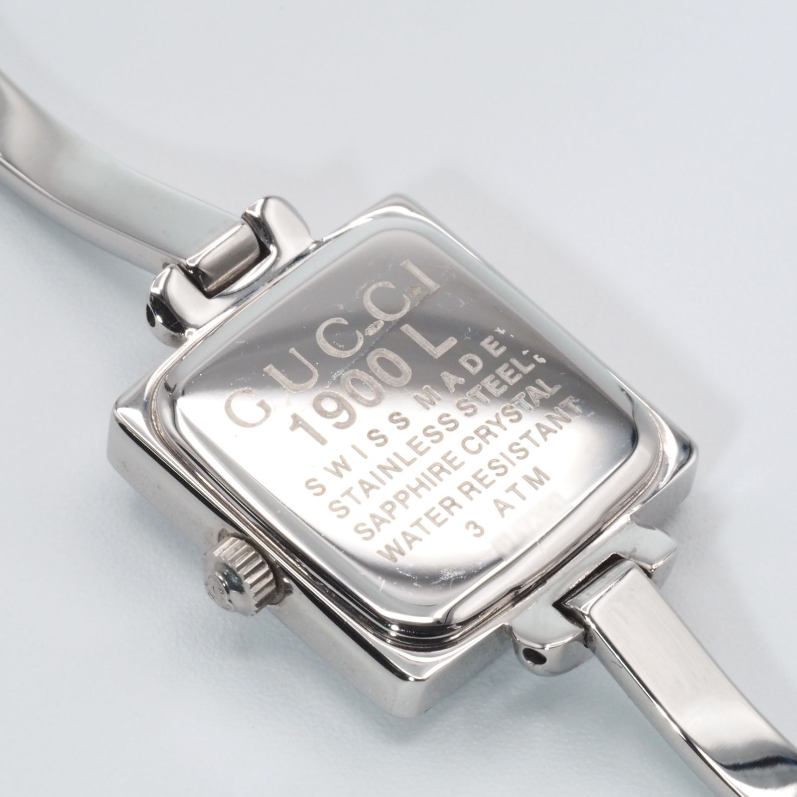 GUCCI グッチ バングルウォッチ スクエア 1900L ブラック SS クォーツ 