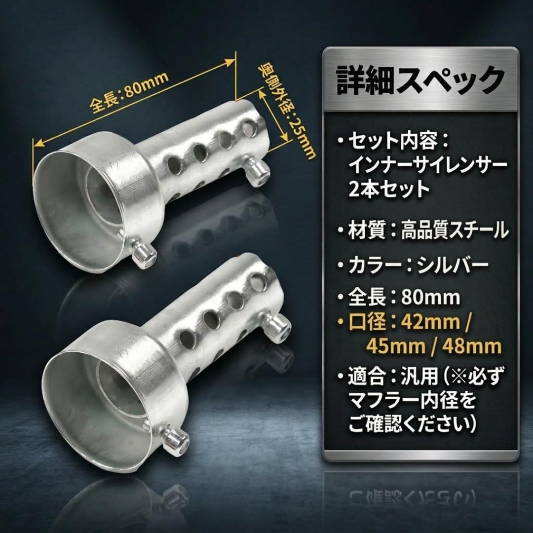 I 汎用ショートマフラー2本