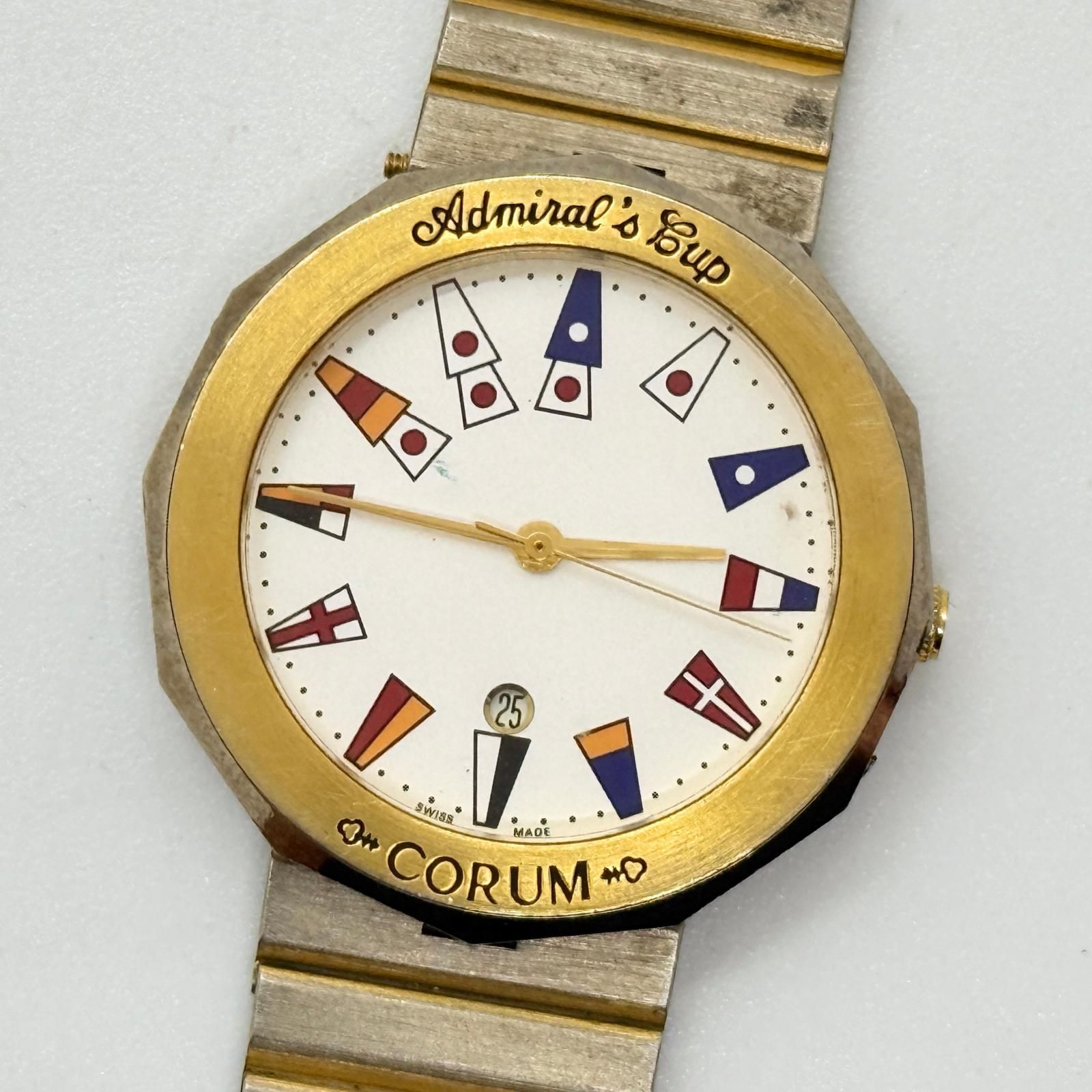 【超お買得品】CORUM コルム アドミラルズカップ　アイボリー文字盤 腕時計 CORUM コルム アドミラルズカップ 7595396 ホワイト QZ ユニセックス