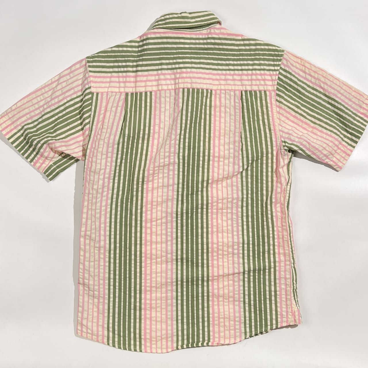 FRED PERRY フレッドペリー ストライプ シアサッカー 半袖 シャツ S 