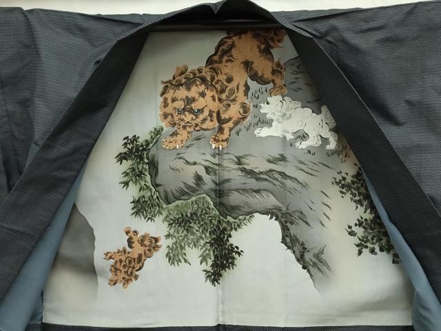 平和屋着物□男性 本場大島紬 アンサンブル 80亀甲 総詰め 正絹 逸品