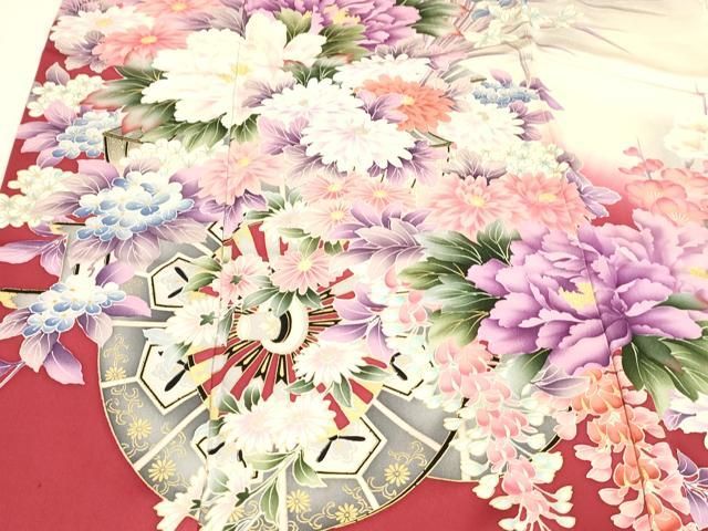 平和屋2 豪華振袖 舞蝶花文 暈し染め 金彩 逸品 DAAC3864mz(振袖)