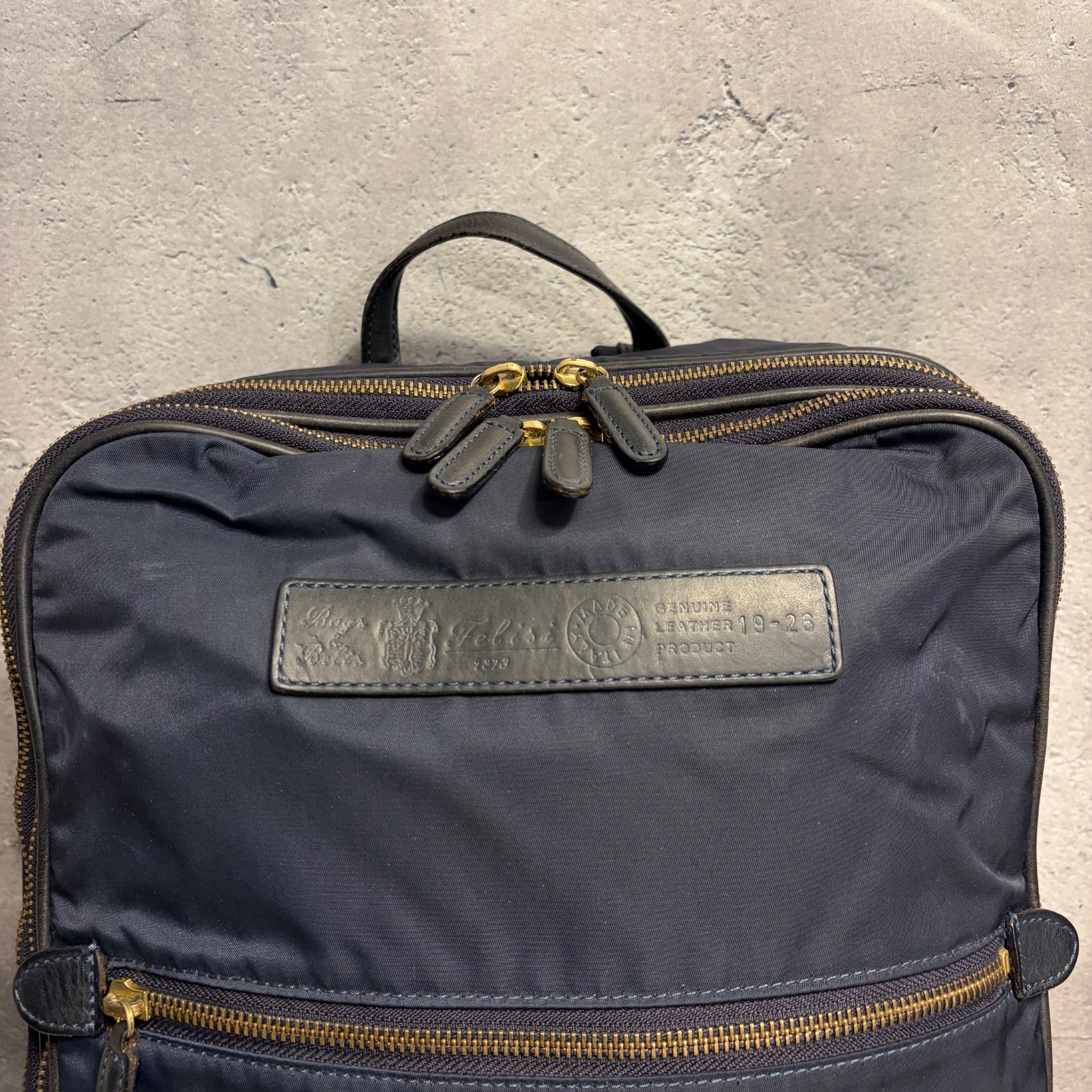 Felisi フェリージ 19-26 リュック バックパック ナイロン×レザー