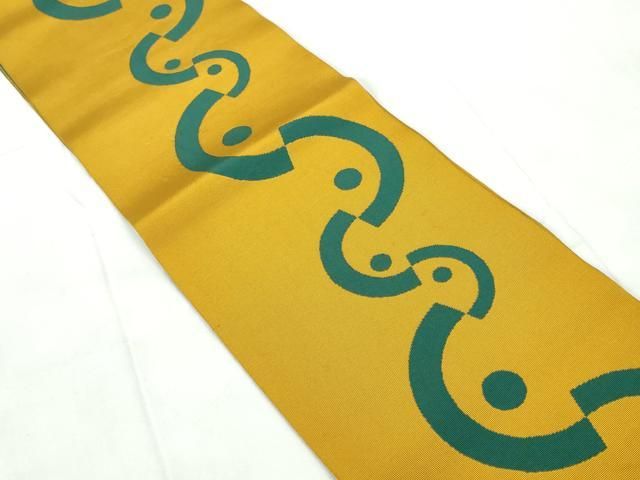 平和屋着物●本場筑前博多織　半幅帯　間道　正絹　逸品　DABB9795du 平和屋着物○本場筑前博多織 半幅帯 間道 正絹 逸品 DABB9795du 【公式