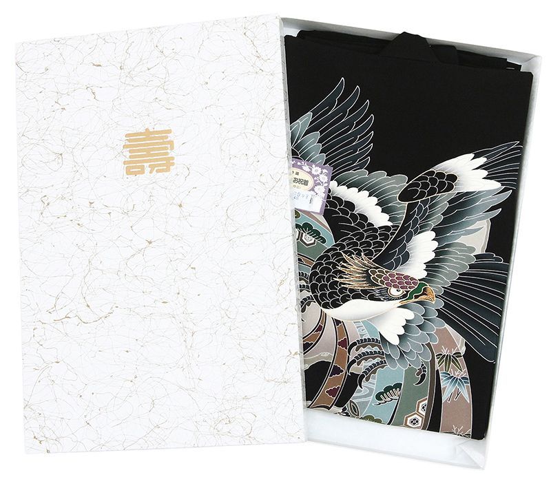 みぃ祝箱入新品正絹祝着京友禅高級手描き染、豪華ボカシ盛本金入大王松宝尽し文 熱販売 みぃ祝箱入新品正絹祝着京友禅高級手描き染、豪華ボカシ